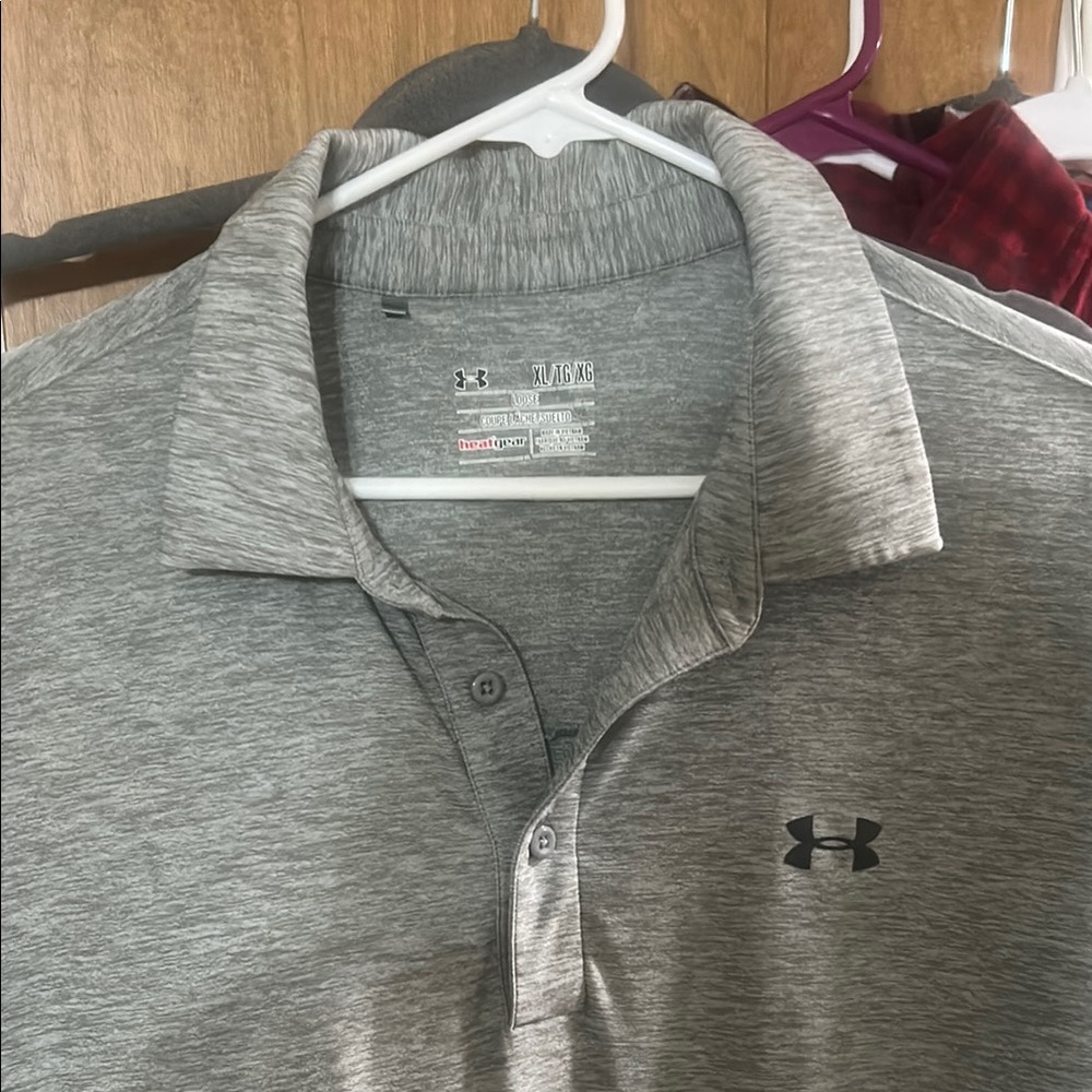 Under Armour Men's Gray Polo Golf Shirt XL EUC - Picture 2 of 8